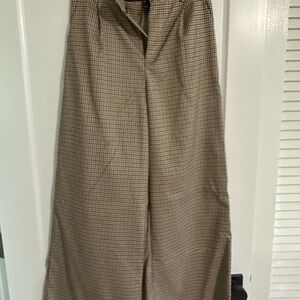 Cider Tan Houndstooth Wide Leg Pants Size S